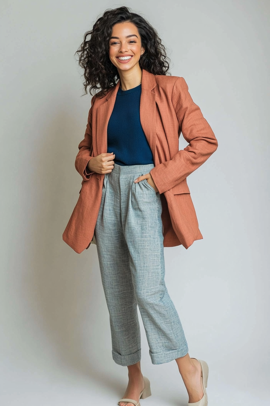 17. Relaxed Blazer & Linen Trousers (London Outfit Ideas) - London Outfit Ideas