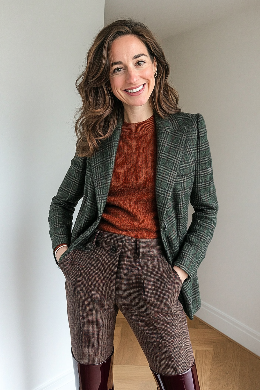 27. Heritage Tweed & Statement Boots (London Outfit Ideas) - London Outfit Ideas