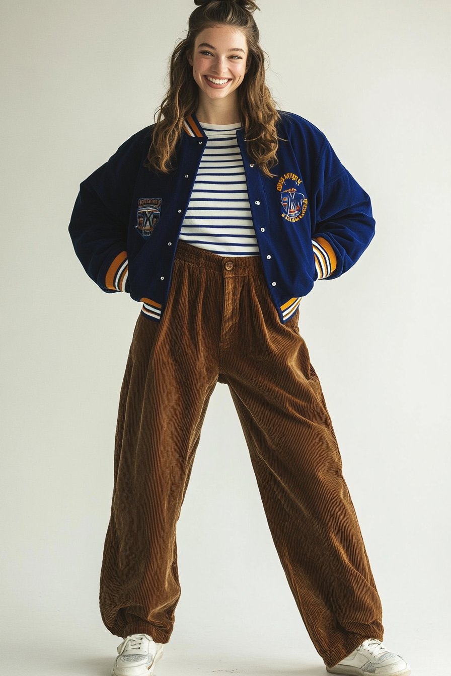 20. Varsity Vintage Twist (Streetwear Outfit Ideas) - Streetwear Outfit Ideas