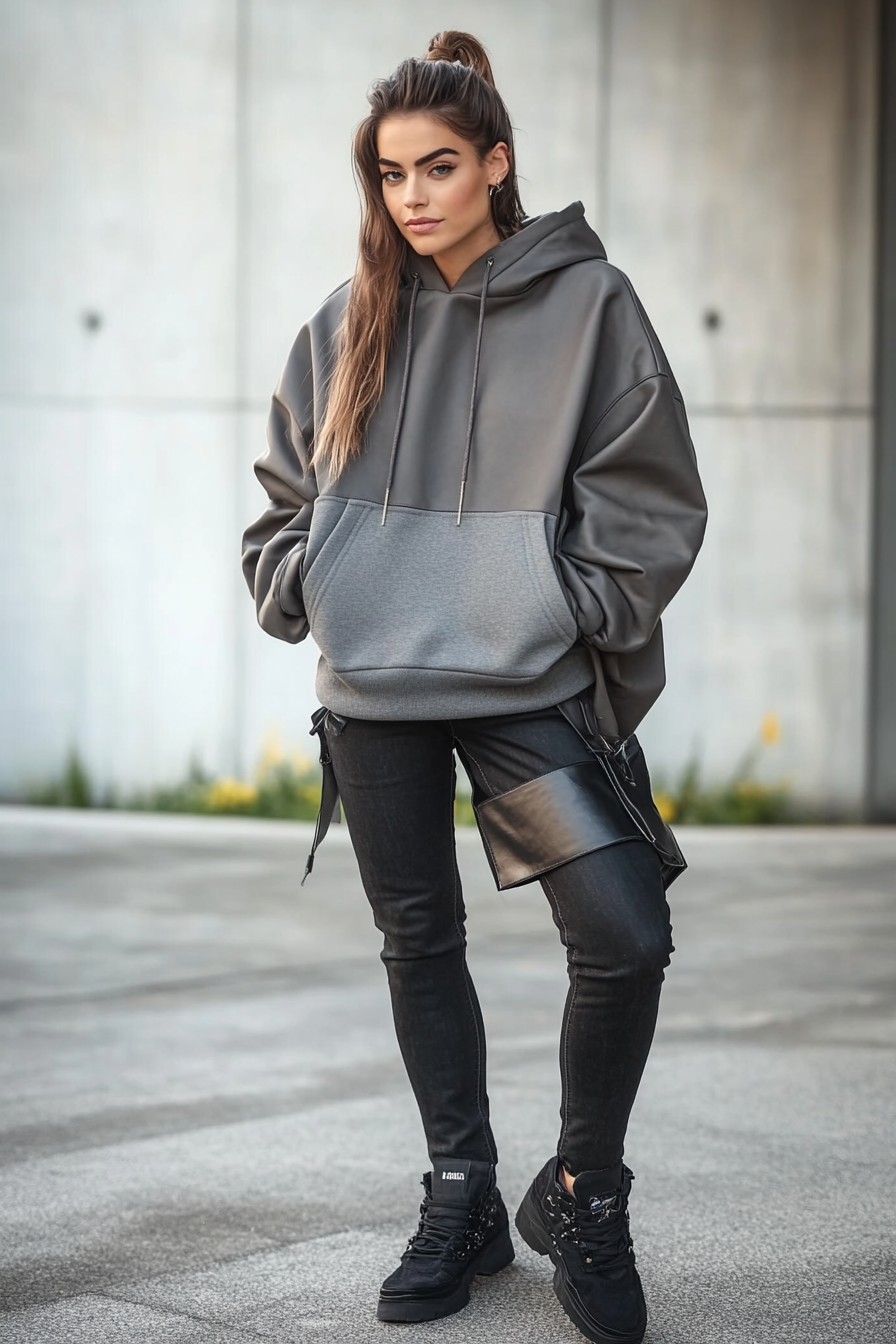 25. Hoodie & Leather Fusion (Streetwear Outfit Ideas) - Streetwear Outfit Ideas