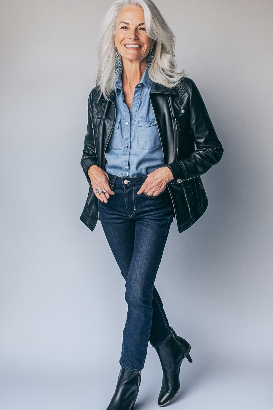 1. Timeless Denim Charm (Concert Outfit Ideas For Women Over 50) - Concert Outfit Ideas For Women Over 50
