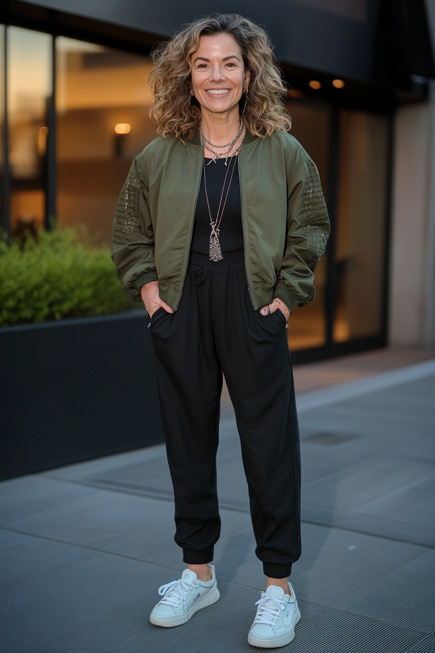 27. Sophisticated Streetwear Cool (Concert Outfit Ideas For Women Over 50) - Concert Outfit Ideas For Women Over 50