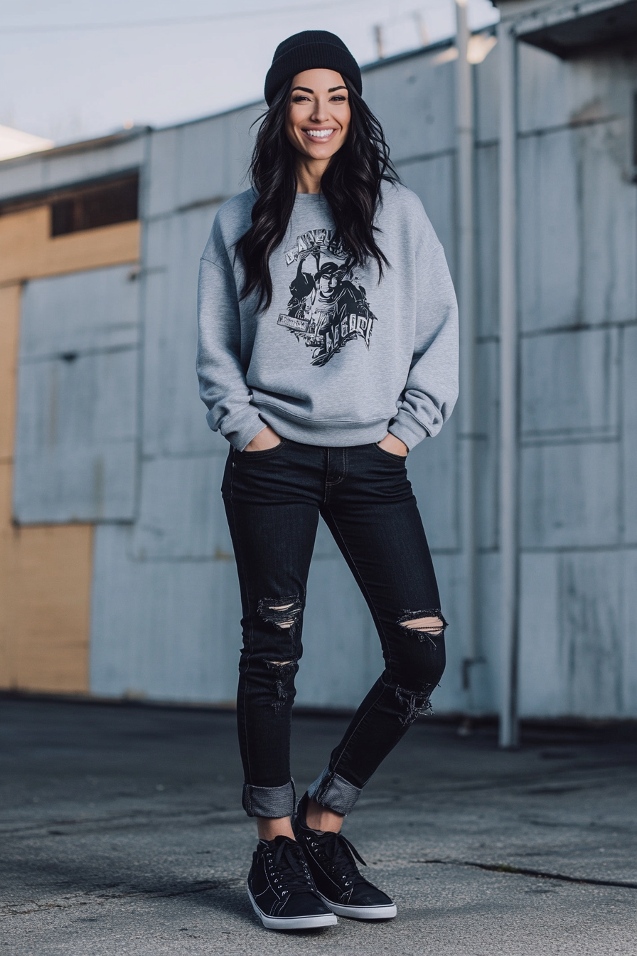 2. Streetwear Edge (Black Jeans Outfit Ideas) - Black Jeans Outfit Ideas