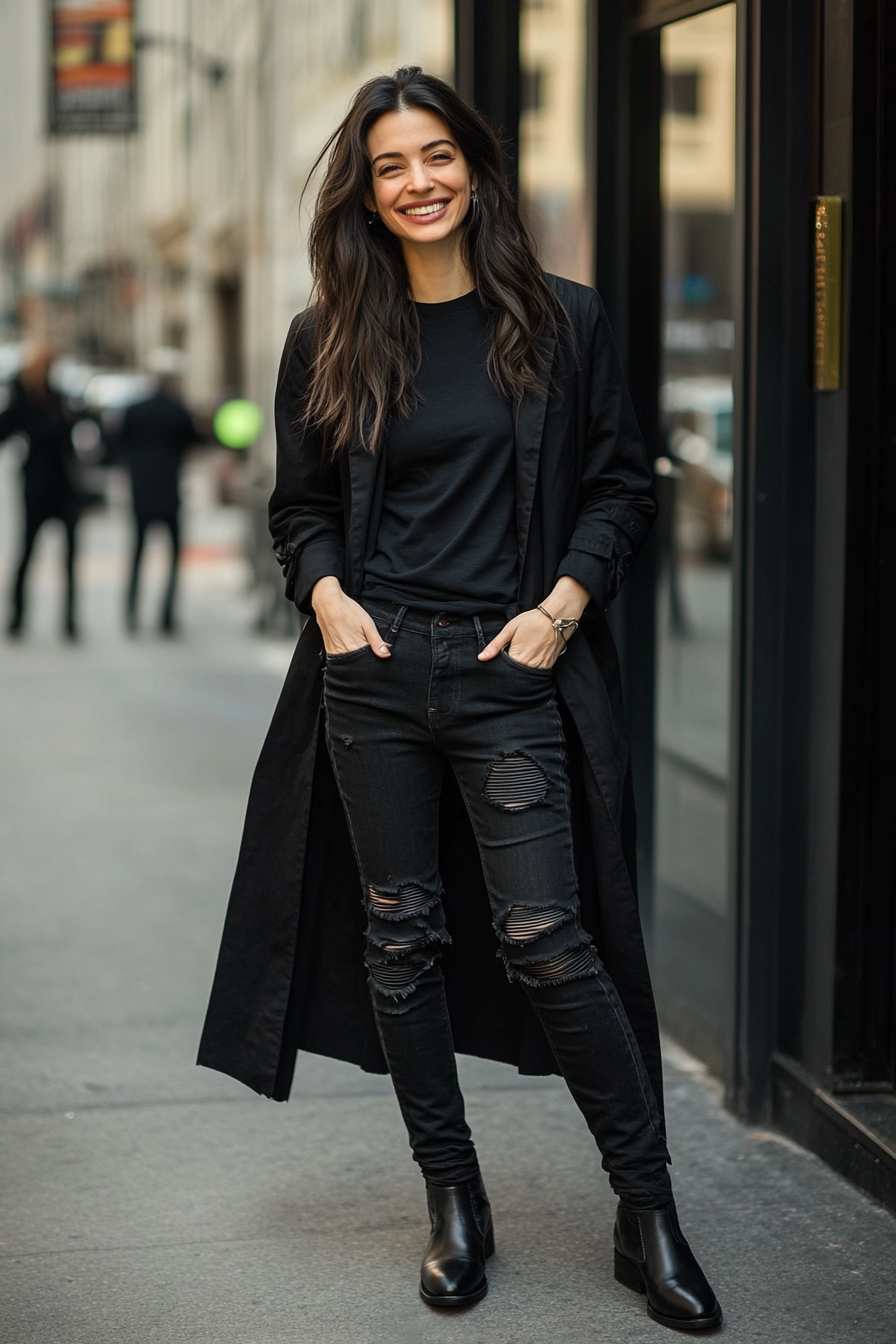 23. Timeless All-Black (Black Jeans Outfit Ideas) - Black Jeans Outfit Ideas