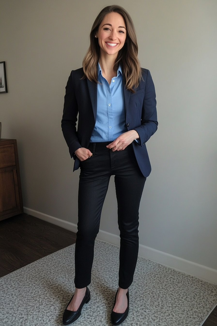 27. Relaxed Office Look (Black Jeans Outfit Ideas) - Black Jeans Outfit Ideas