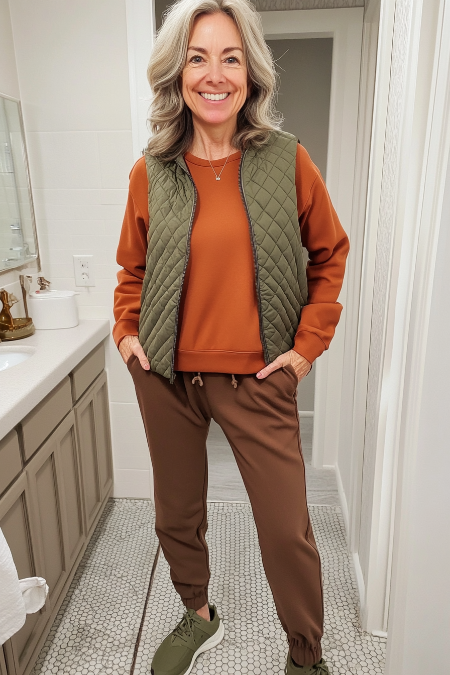 6. Earthy Tones Ensemble (Active Wear Outfits For Women Over 50) - Active Wear Outfits For Women Over 50