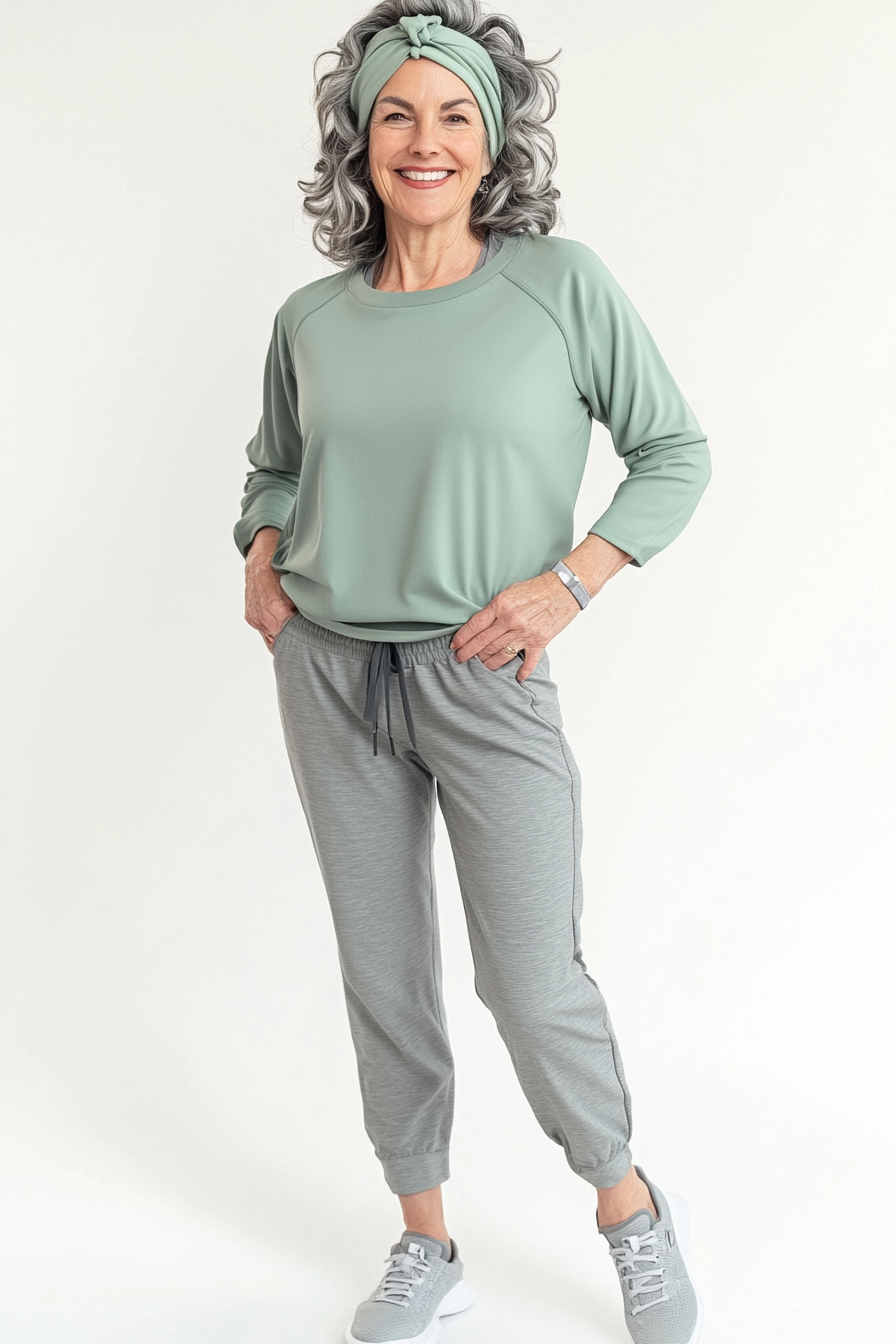 11. Soft and Serene (Active Wear Outfits For Women Over 50) - Active Wear Outfits For Women Over 50