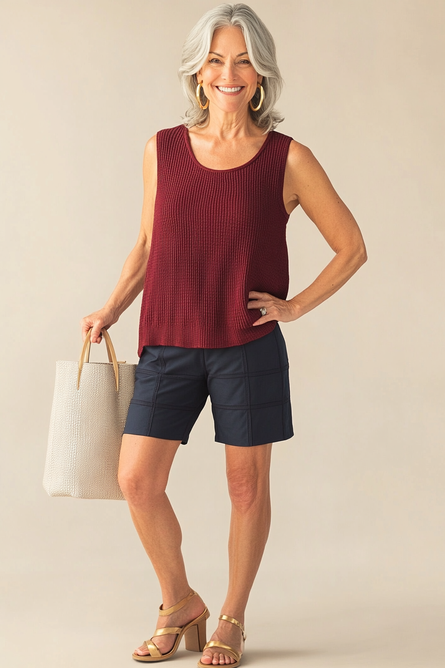 9. Polished and Playful (Summer Shorts Outfits For Women Over 50) - Summer Shorts Outfits For Women Over 50