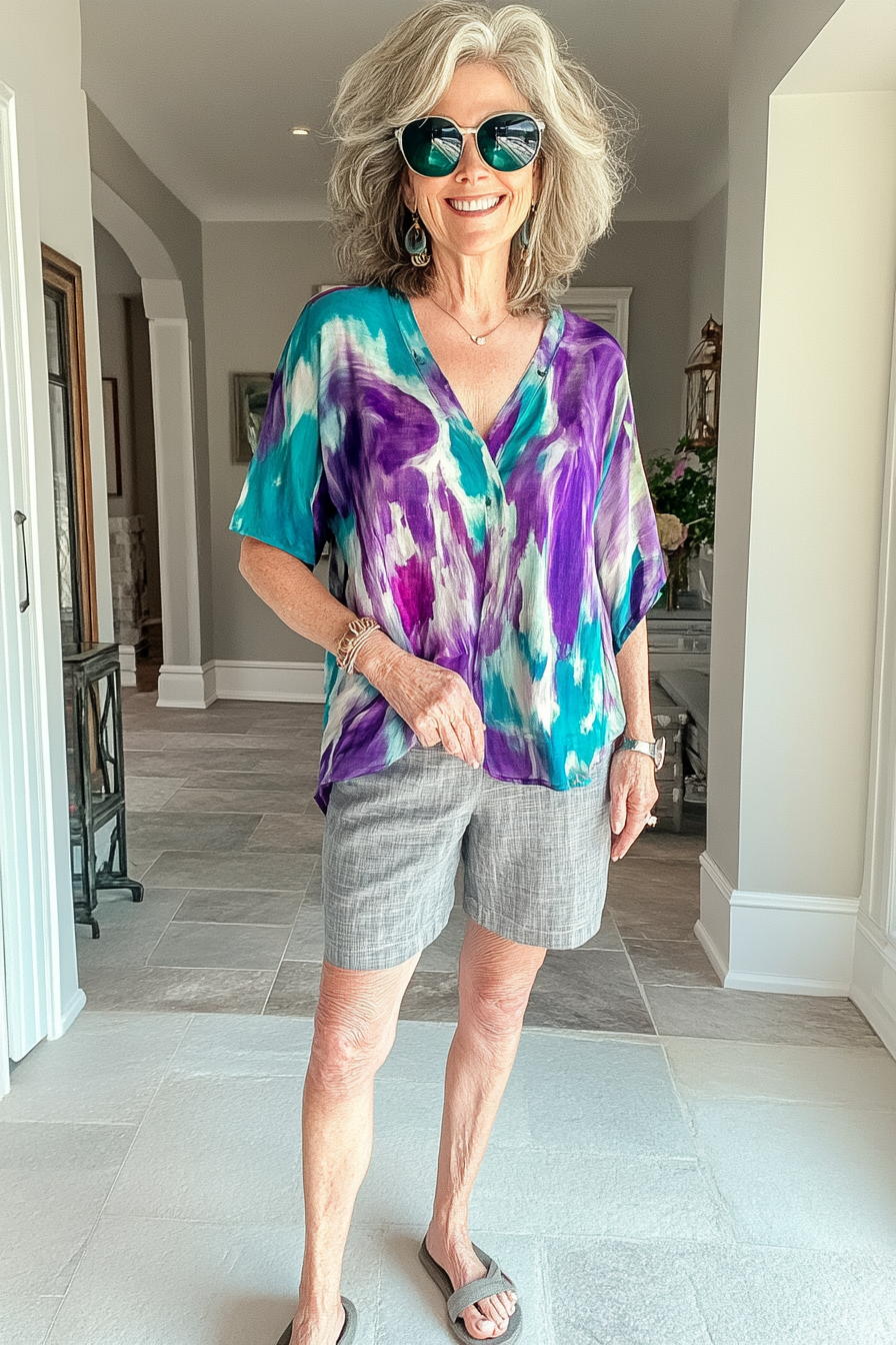 16. Artistic Expression (Summer Shorts Outfits For Women Over 50) - Summer Shorts Outfits For Women Over 50