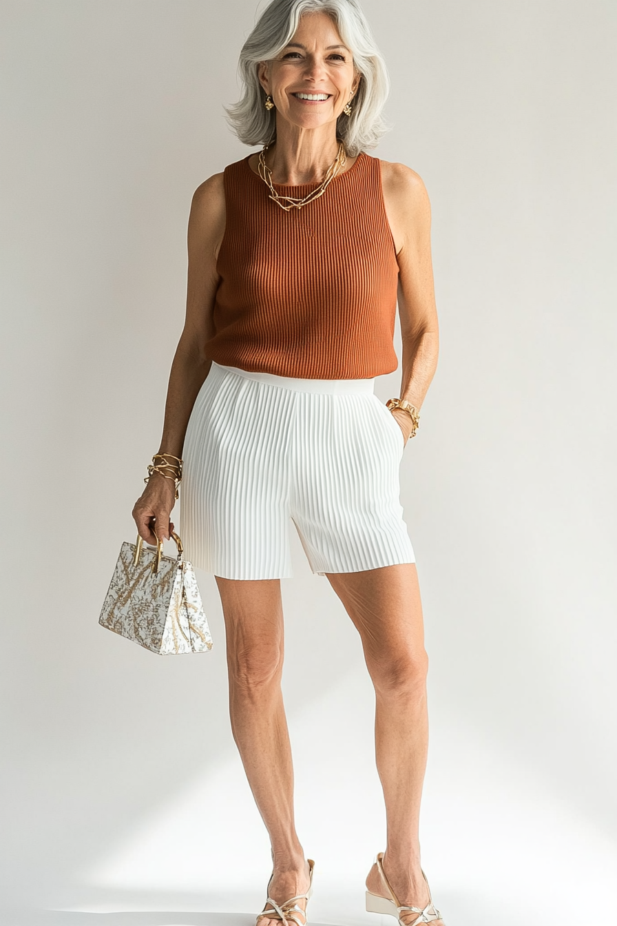 24. Casual Luxe (Summer Shorts Outfits For Women Over 50) - Summer Shorts Outfits For Women Over 50