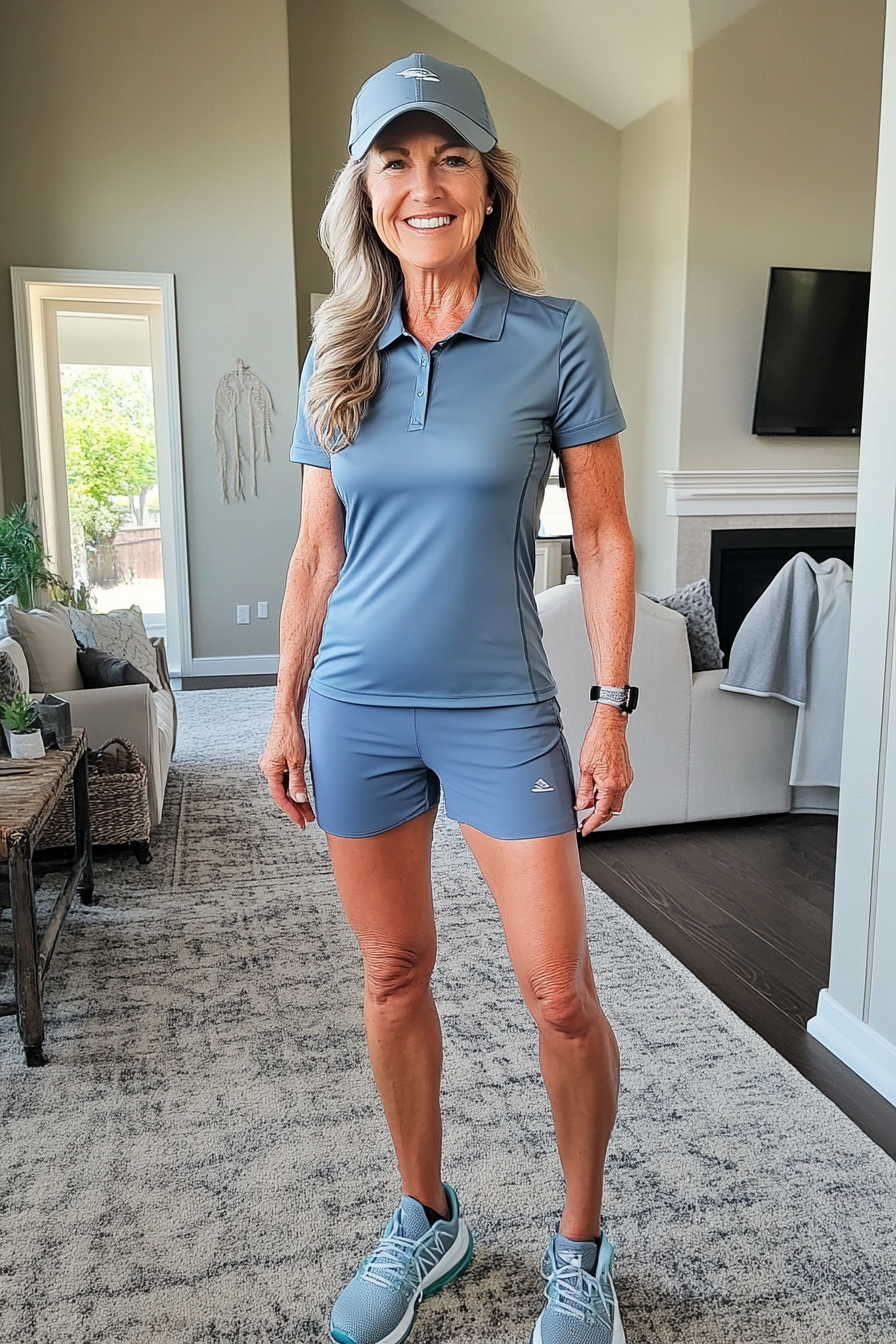 25. Sporty and Stylish (Summer Shorts Outfits For Women Over 50) - Summer Shorts Outfits For Women Over 50