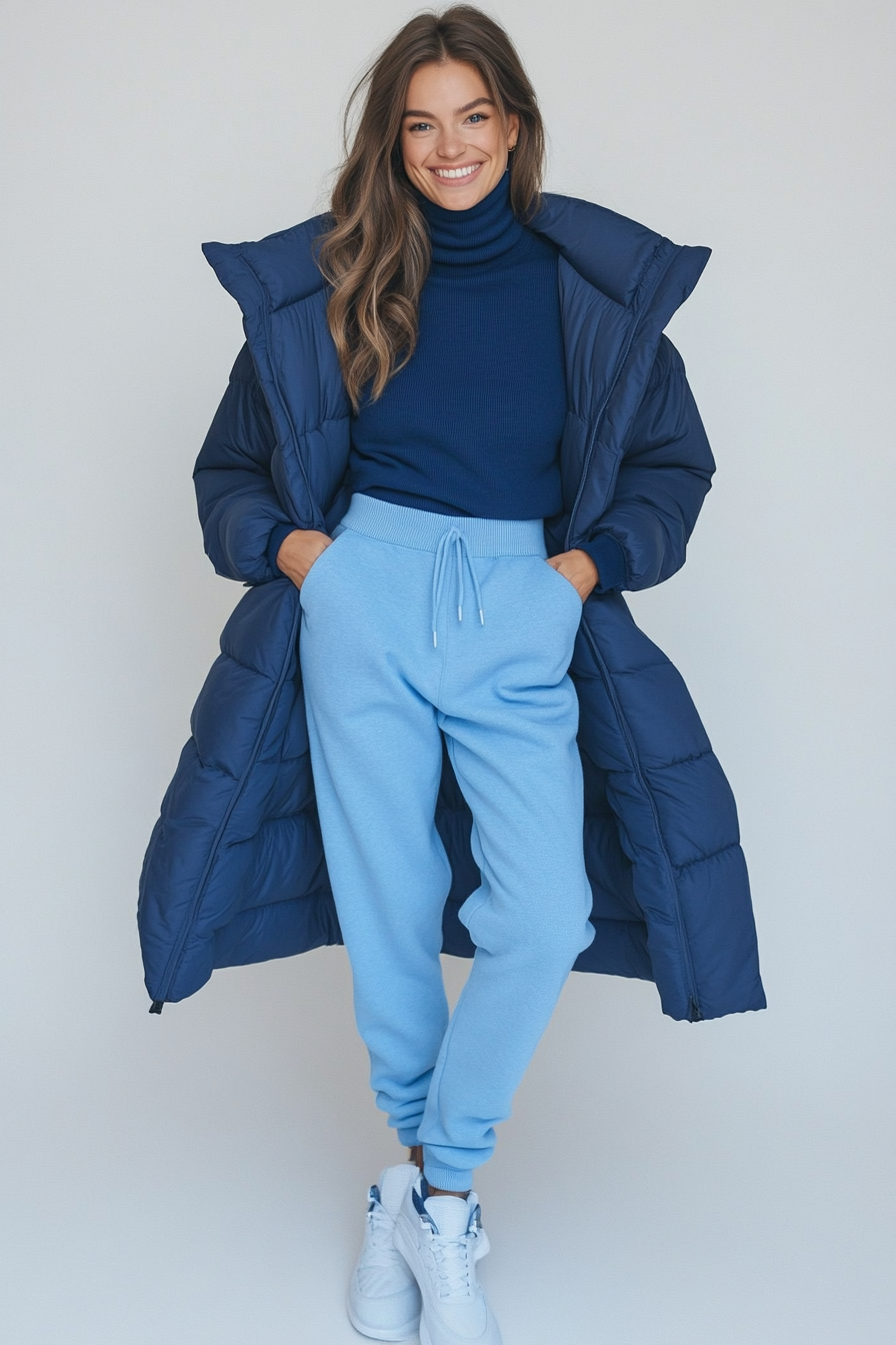 9. Winter Blues (Sweater And Sweatpants Outfit Ideas) - Sweater And Sweatpants Outfit Ideas