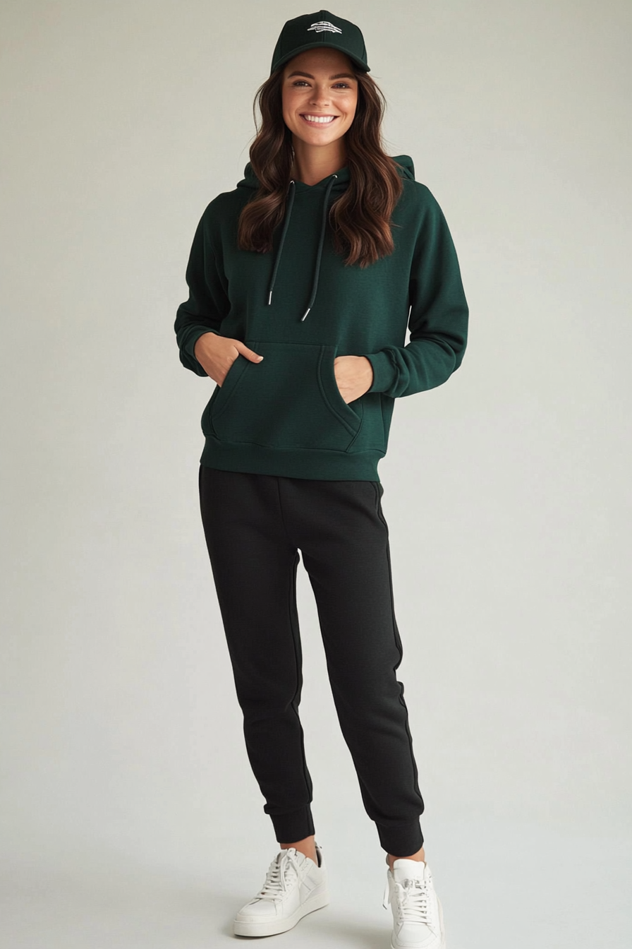 16. Cool & Casual Forest Green (Sweater And Sweatpants Outfit Ideas) - Sweater And Sweatpants Outfit Ideas