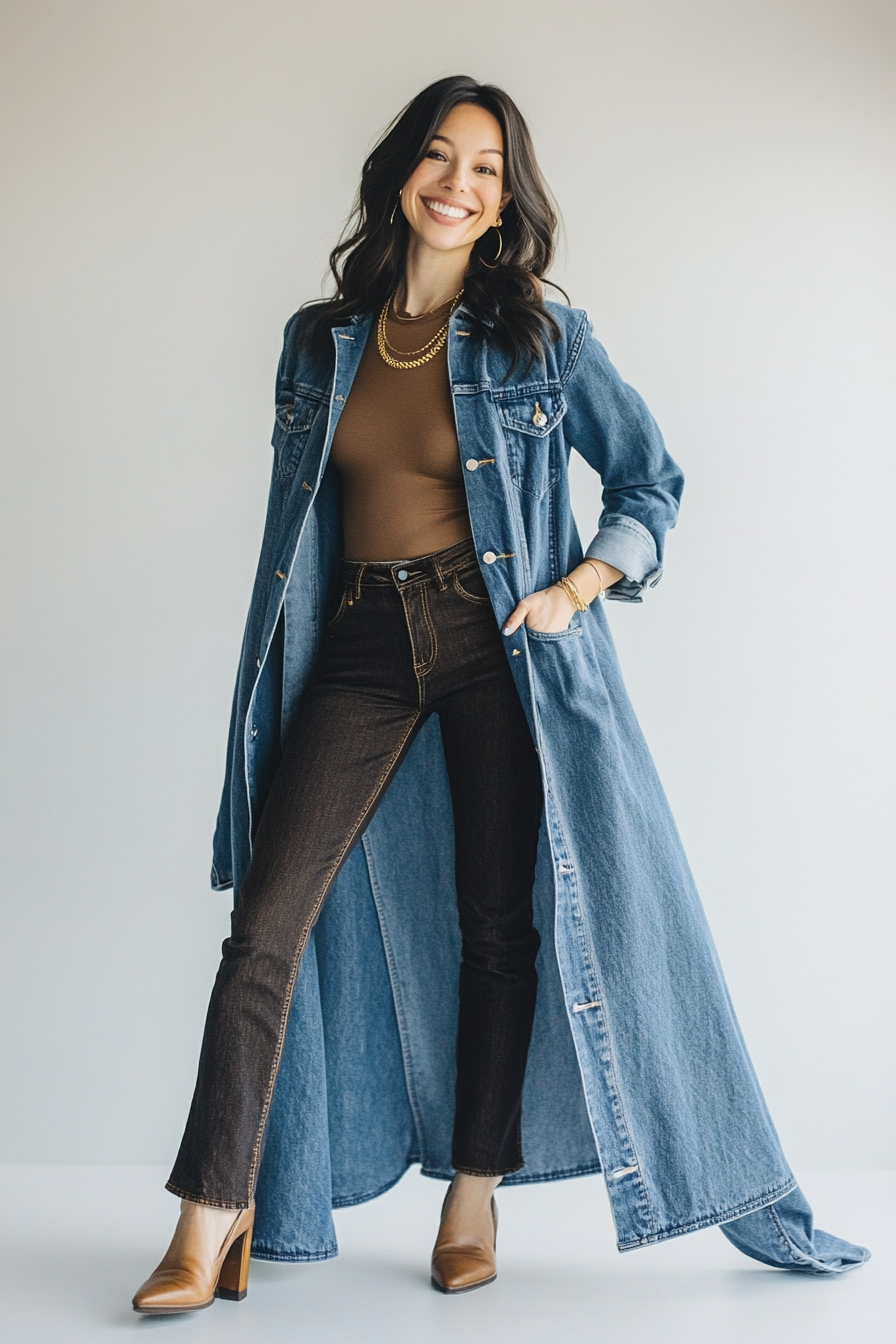 6. The Chic Denim Duster (Jeans Outfit Ideas) - Jeans Outfit Ideas
