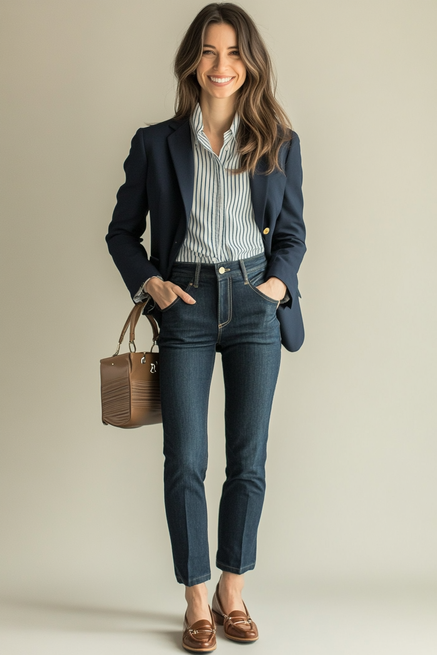 11. Preppy with a Denim Twist (Jeans Outfit Ideas) - Jeans Outfit Ideas