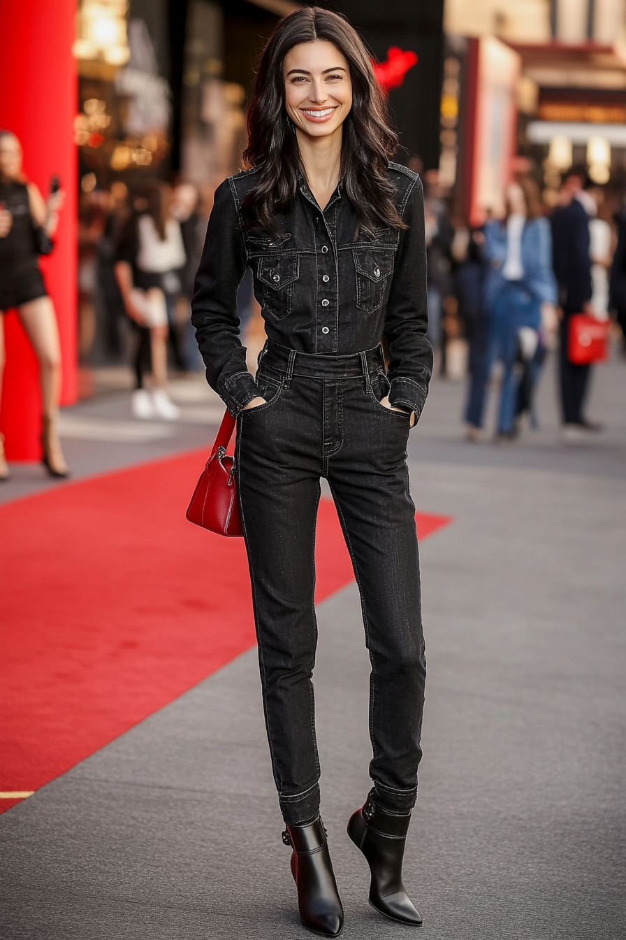 12. All-Black Elevated Denim (Jeans Outfit Ideas) - Jeans Outfit Ideas