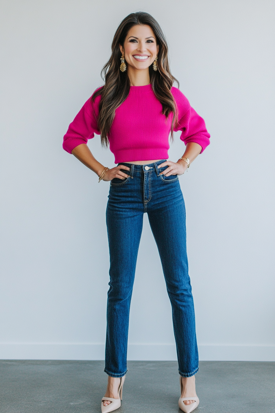 25. Vibrant Contrast Styling (Jeans Outfit Ideas) - Jeans Outfit Ideas