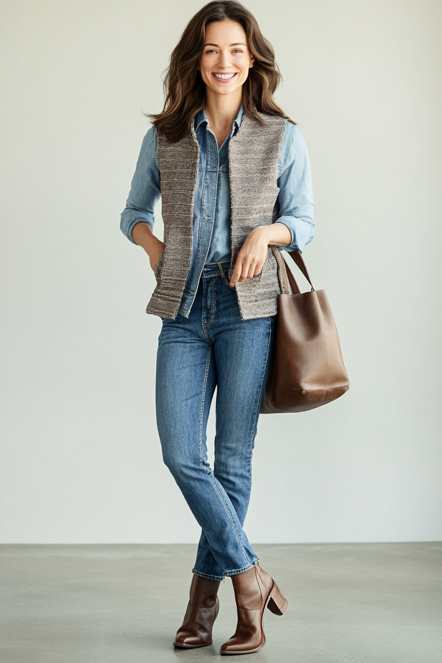 26. The Textured Layering Trend (Jeans Outfit Ideas) - Jeans Outfit Ideas