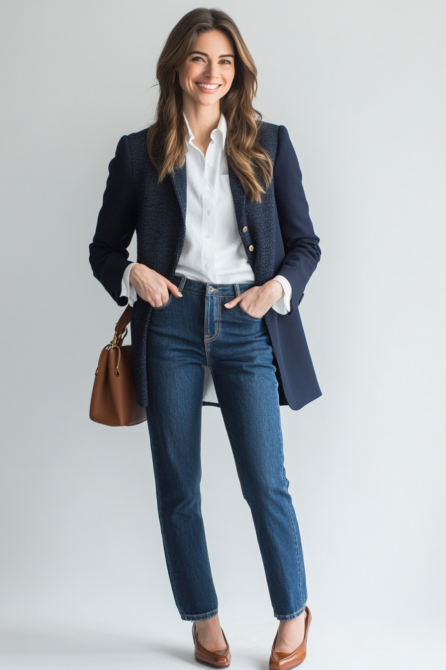 27. The Chic Knit Vest Ensemble (Jeans Outfit Ideas) - Jeans Outfit Ideas