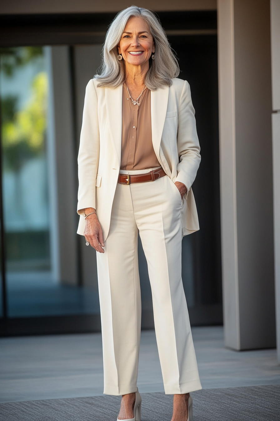 9. Soft & Structured Neutrals (Great Outfits For Women Over 50) - Great Outfits For Women Over 50
