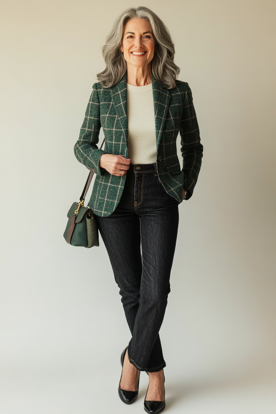 11. Modern Tweed Ensemble (Hip Outfits For Women Over 50) - Hip Outfits For Women Over 50