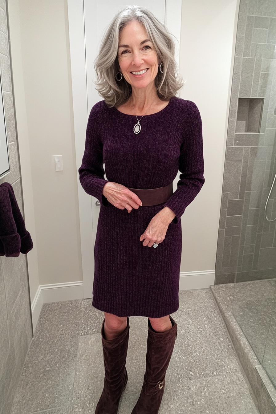 18. The Modern Sweater Dress (Hip Outfits For Women Over 50) - Hip Outfits For Women Over 50
