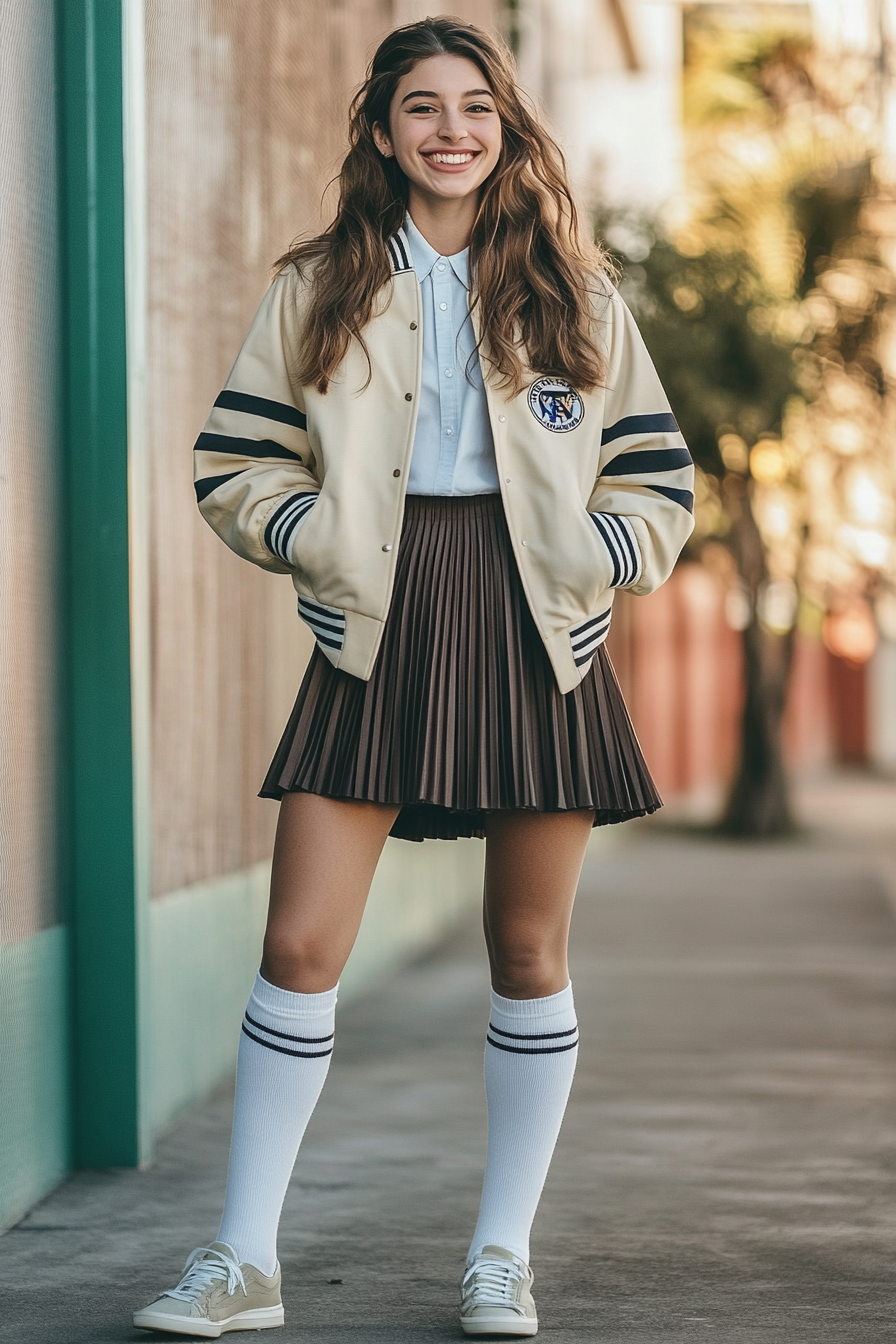 5. The Vintage Varsity Look (Retro Outfit Ideas) - Retro Outfit Ideas