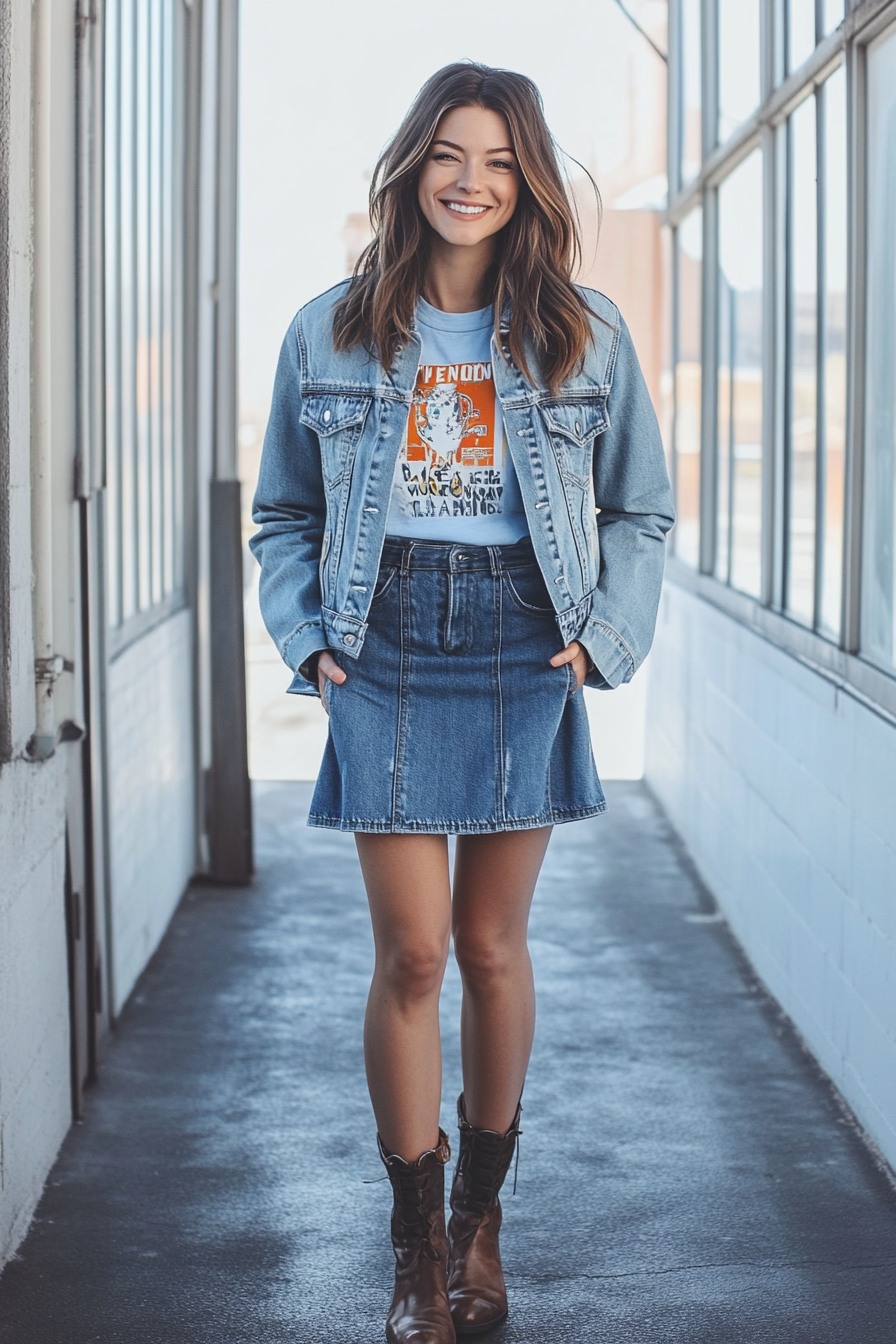 8. The Denim-on-Denim Classic (Retro Outfit Ideas) - Retro Outfit Ideas