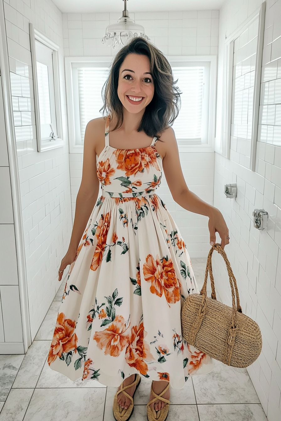 24. The Floral 50s Picnic Look (Retro Outfit Ideas) - Retro Outfit Ideas