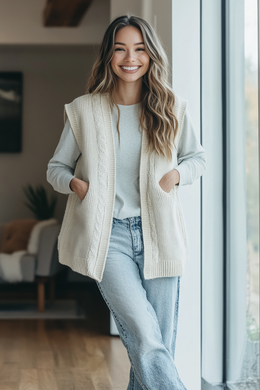 3. Sweater Vest Revival (Lazy Outfit Ideas) - Lazy Outfit Ideas