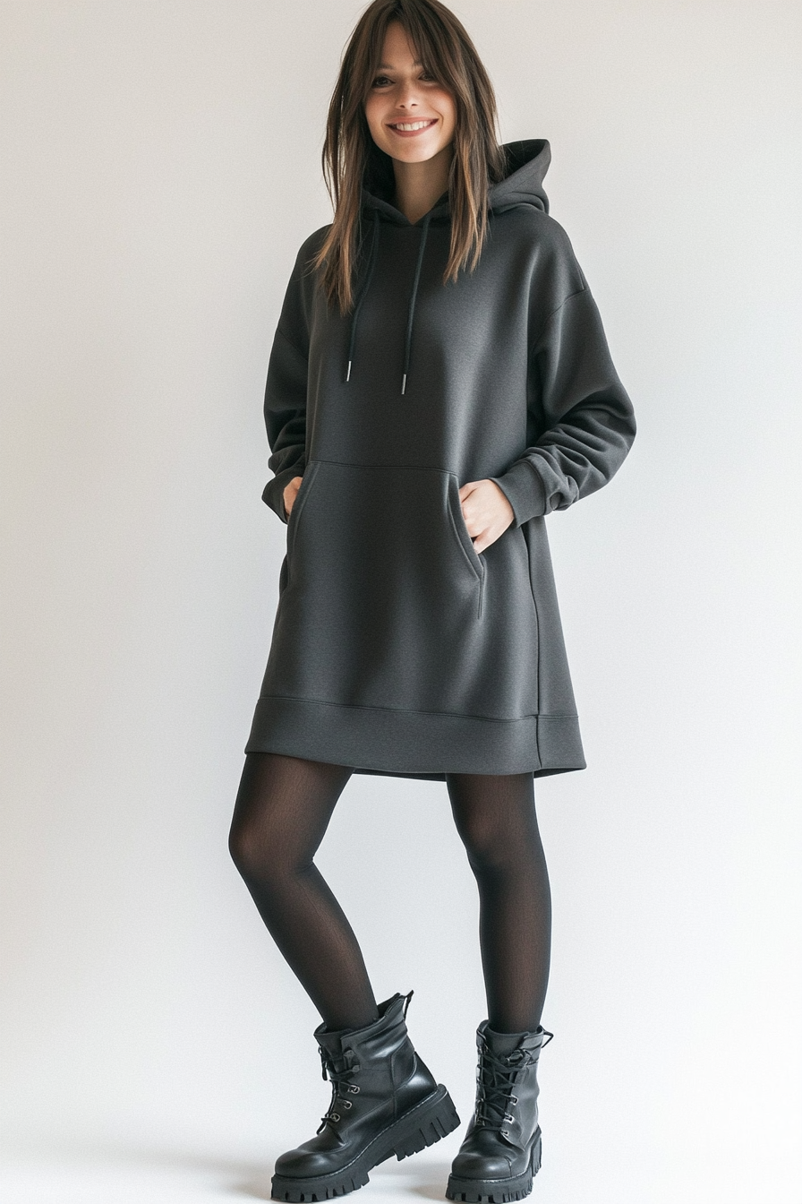 15. Hoodie Dress Vibes (Lazy Outfit Ideas) - Lazy Outfit Ideas