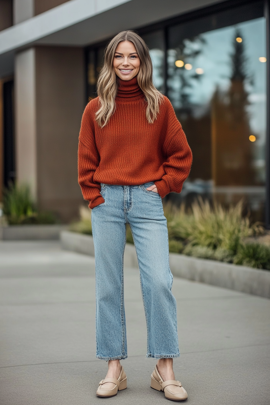 26. Cozy Turtleneck Pairing (Lazy Outfit Ideas) - Lazy Outfit Ideas