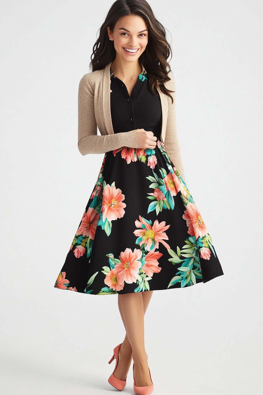 18. Sophisticated Florals (Dress Outfit Ideas) - Dress Outfit Ideas