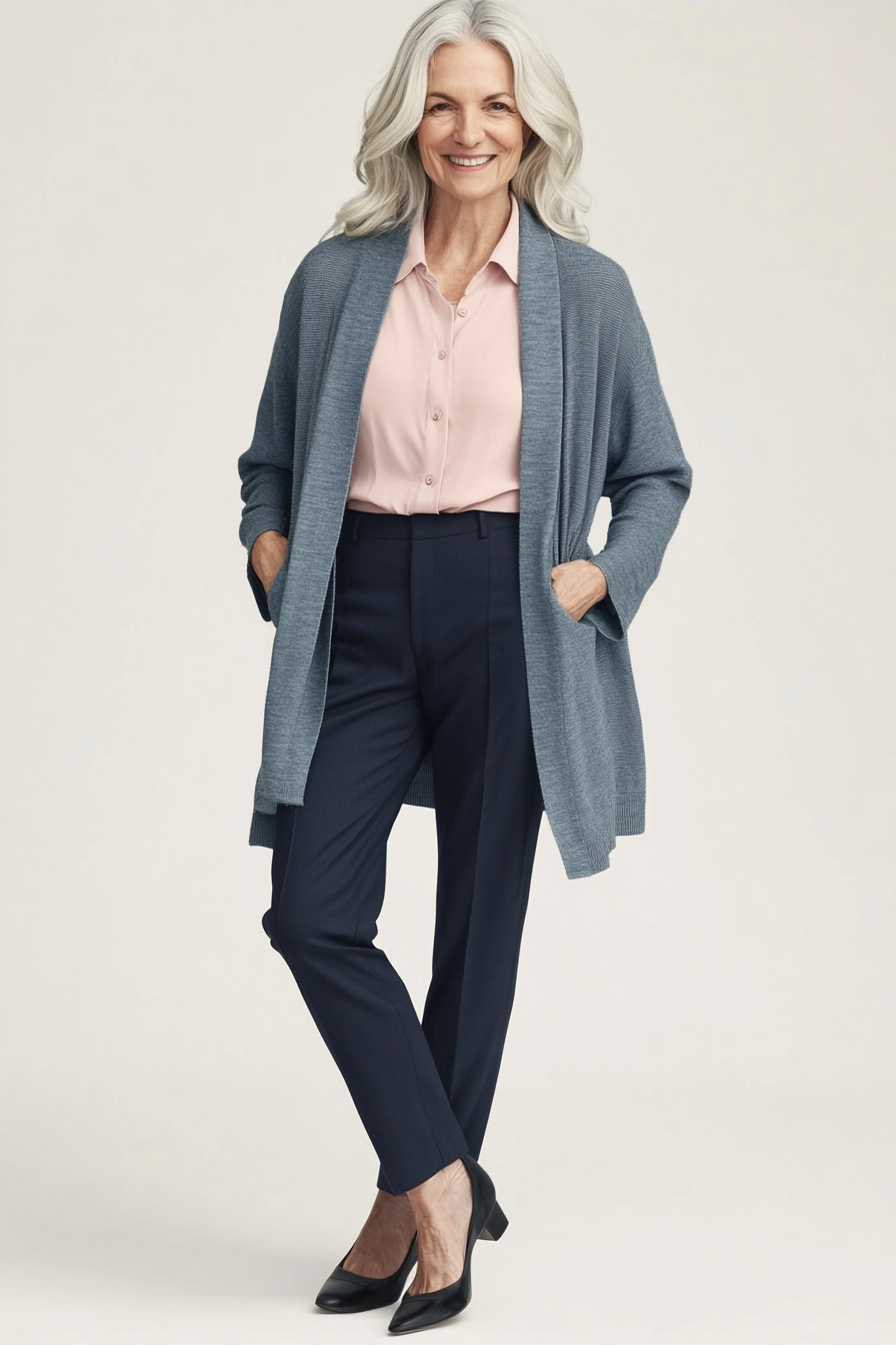 5. Layered Cardigan Comfort (Casual Clothing Styles For Women Over 50) - Casual Clothing Styles For Women Over 50