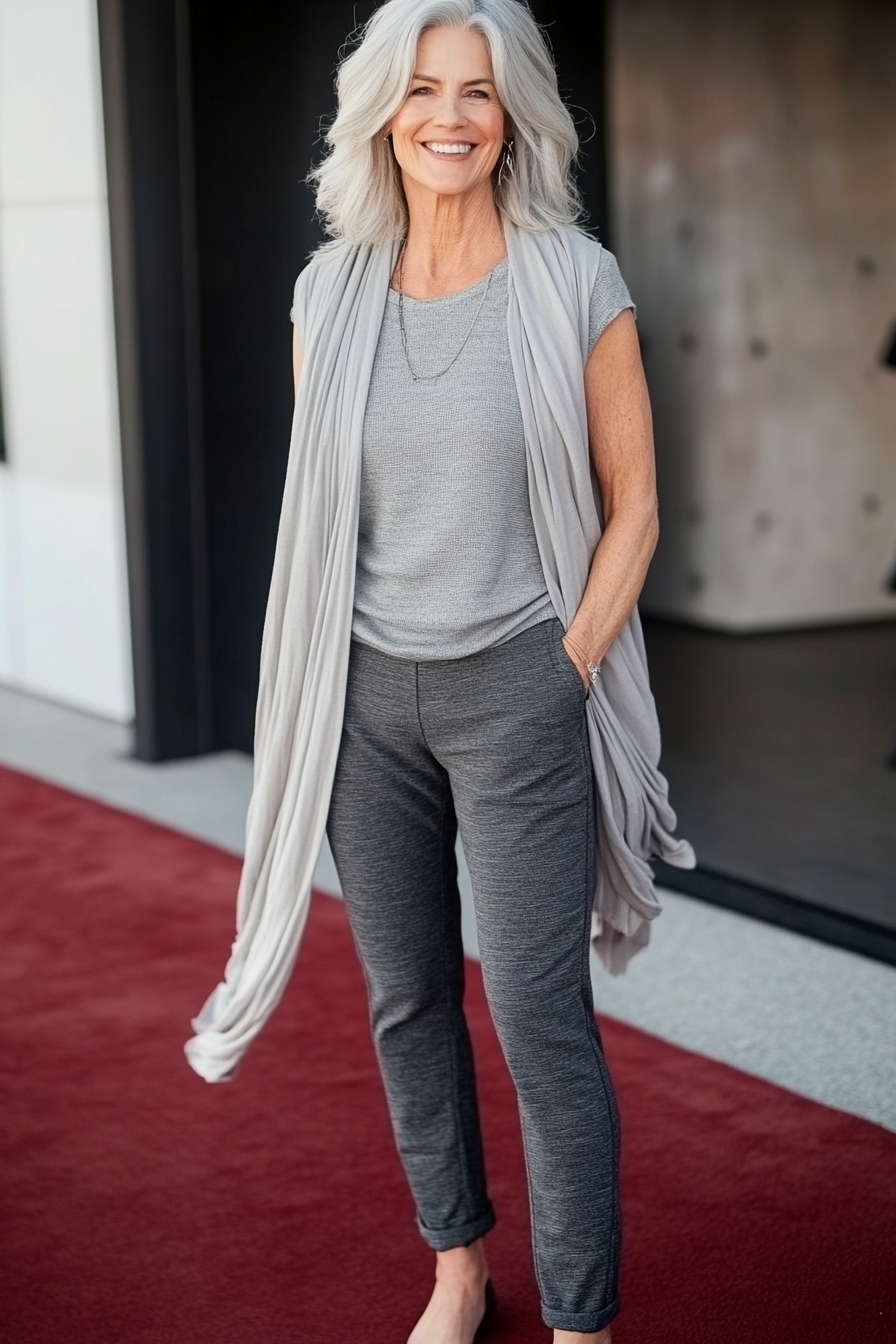 6. Laid-Back Monochrome (Casual Clothing Styles For Women Over 50) - Casual Clothing Styles For Women Over 50