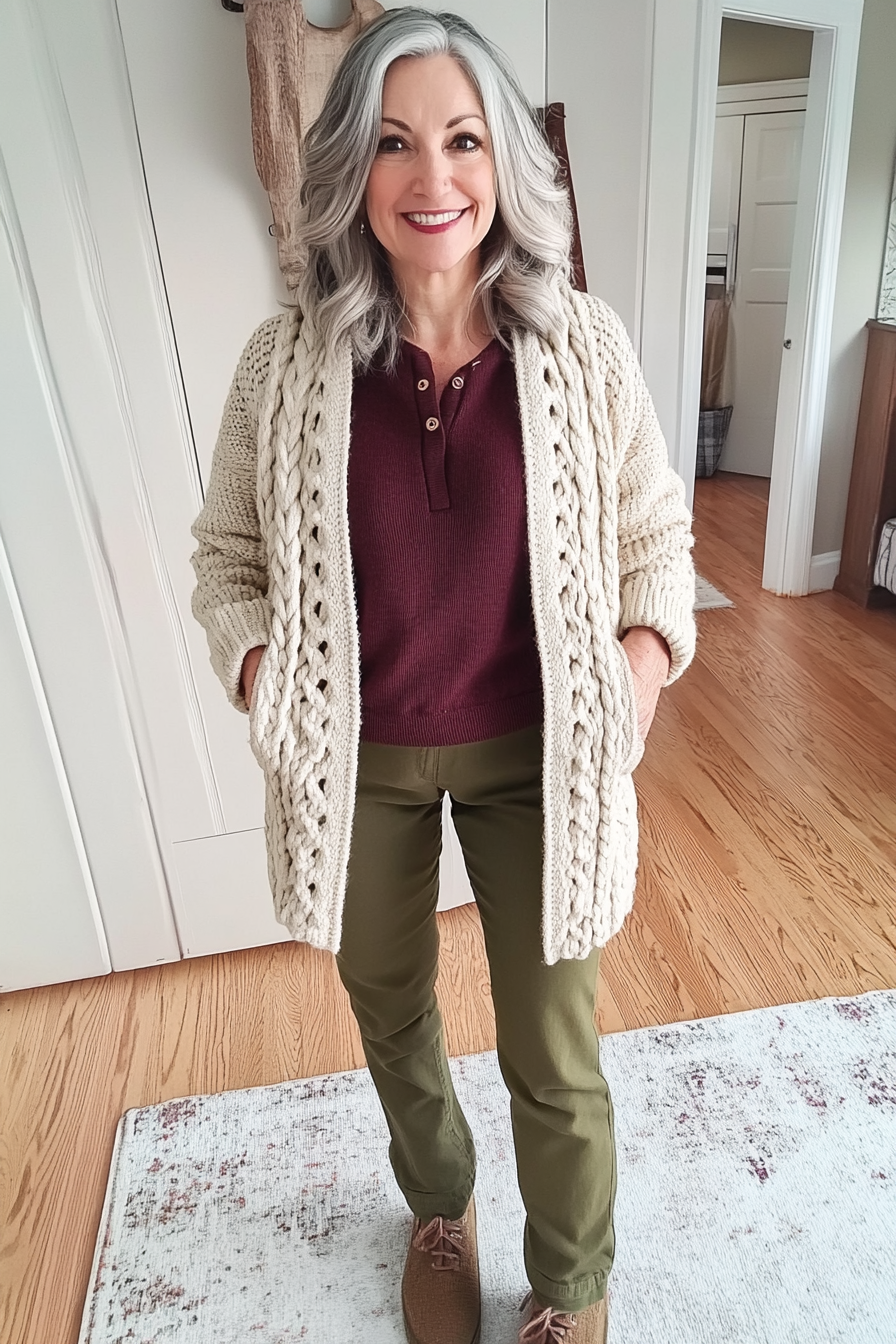 19. Textured Knit Delight (Casual Clothing Styles For Women Over 50) - Casual Clothing Styles For Women Over 50