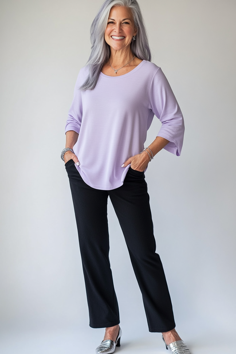 22. Laid-Back in Lavender (Casual Clothing Styles For Women Over 50) - Casual Clothing Styles For Women Over 50
