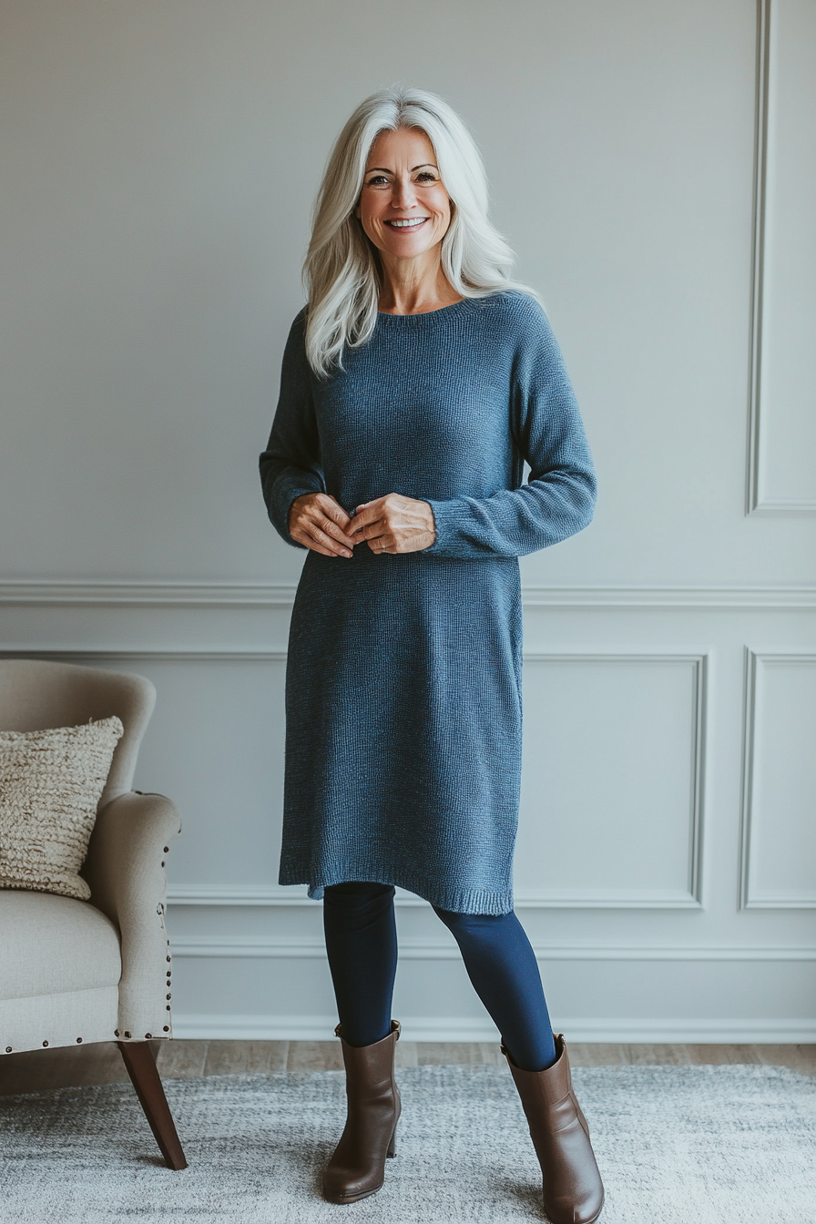 25. Effortless Sweater Dress (Casual Clothing Styles For Women Over 50) - Casual Clothing Styles For Women Over 50